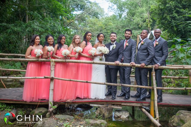 Bridal Party on Bridge Boone Hall Oasis